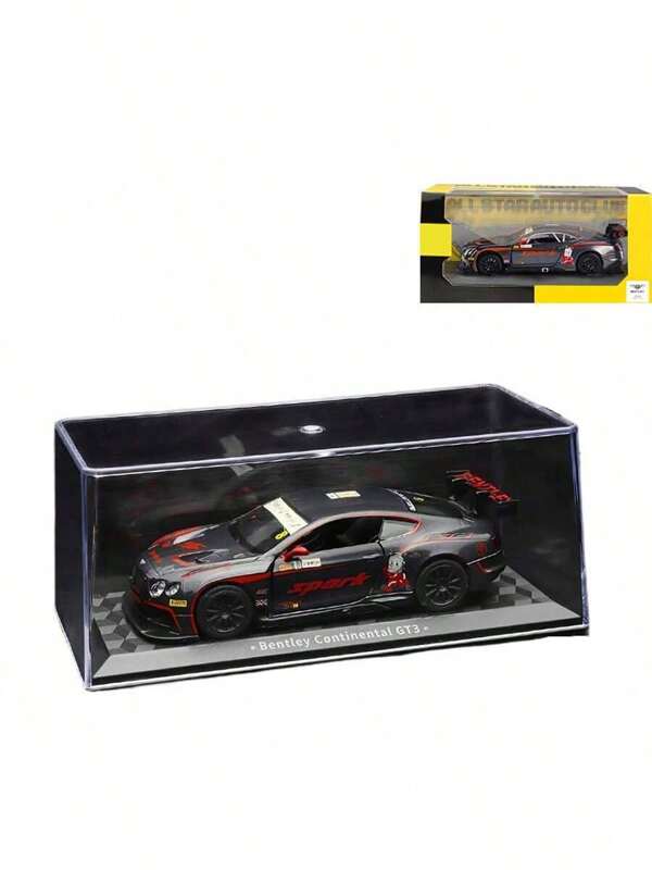 Burago 1:43 Bentley Continental GT3 Simulation Alloy Model Car With Dust Cover 67019A Sports Car Car Ornaments Alloy Material Toy Car Pullable Doors Openable Collection Christmas Birthday Gift