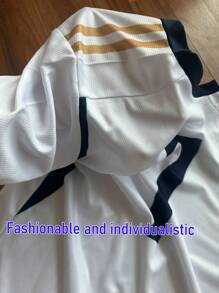 2pcs Customized Name Youth Soccer Jersey Set - Classic White #7, Round Neck Short Sleeve Shirt And Shorts, Polyester, Suitable For Sports, Training And Casual Wear, Outdoor Perfect Choice