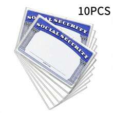 10 包社保卡保护套 - 防水 31 Mil 柔软透明卡套，适用于 SSN 卡、医保卡和卡片保护，适用于卡夹、钱包、名片夹、信用卡夹、身份证夹、女士、男士卡片钱包 - 無色 - 查看 2