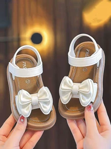 可爱蝴蝶结女童 PVC 凉鞋 - 舒适防滑，非常适合夏季