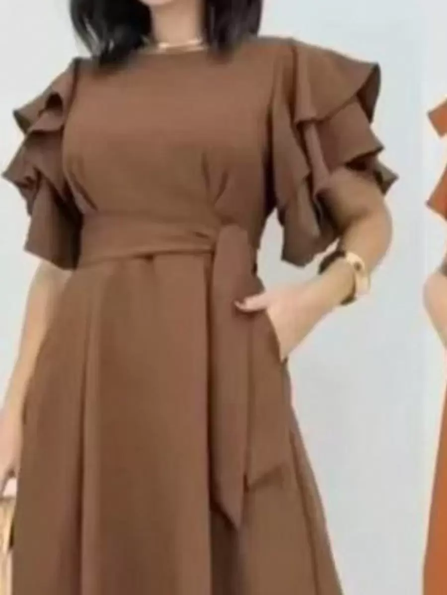 TRICOZHU SLEEVELESS SUMMER DRESS PLAIN PRINT Party Women's Long Evangelical Fashion Wedding Godmother