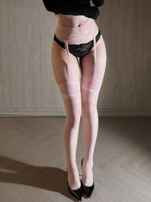 性感蕾丝吊袜带长筒袜，女式紧身裤，派对夜店迷人连裤袜（不含内衣），适合狂欢