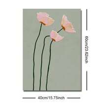 1 pezzo Stampa su tela artistica da parete floreale vintage dei papaveri, senza cornice, in stile minimalista giapponese-scandinavo, decoro rustico vintage per camera da letto, soggiorno, appartamento, dorm, decorazione moderna per la casa