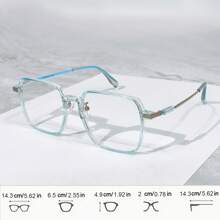 cabecade Gafas de lectura cuadradas grandes, montura de metal, gafas de lectura casuales, gafas de lectura para computadora, unisex, +1.0 a +4.0 - Transparente - Ver 12