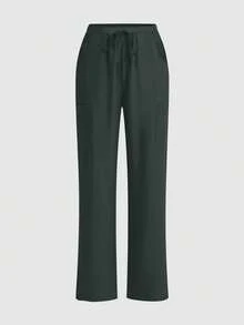 cimmuovere 女士护理/护理手术裤，舒适纯色简约多口袋手术裤