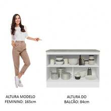 Gabinete Bajo Cocina Madesa Lux 120cm Con Encimera Bn 01 - Blanco y Negro - Ver 6