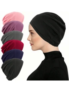 Awegeo 6 piezas de gorros tipo gorro flojo básico, gorros cómodos, suaves y transpirables para dormir de forma casual - Multicolor - Ver 10