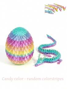 带惊喜蛋的铰链水晶龙雕像 - 灵活的 3D 打印龙雕像家居装饰，适用于各种房间类型，可收藏的塑料玩具，可在室内和室外使用，非常适合圣诞节、万圣节、复活节、感恩节、圣帕特里克节等节日 - 无需电力