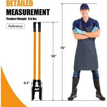 Post Hole Digger Tool, Heavy Duty Post Hole Digger With Fiberglass Handle, 58 Inches
