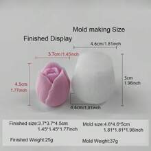 1 pieza Molde de silicona para hacer velas en 3D, molde de flor de tulipán tridimensional, molde de vela para el Día de San Valentín, velas aromáticas DIY, piedra de incienso, decoración de hogar, fácil de desarmar y limpiar, materiales reutilizables DIY, hecho a mano, regalo perfecto para mujeres, amantes de la artesanía, regalo para la mejor amiga, regalo de invierno, romántico