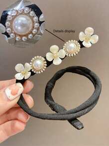 1/2个优雅仿珍珠复古风发夹,无香型,适用于自然卷曲发质,仿珍珠花朵装饰魔法发髻器,扭转发髻器,仿珍珠装饰发夹,慵懒编织马尾辫发圈,高档卷发器,适用于扎球头造型发型,秋季,旅行,美发工具,秋季,头发,旅行,女士,美发工具,物品,礼物,旅行 - 彩色 - 查看 7