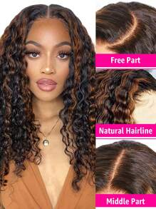Glueless Wigs Human Hair Pre Plucked Pre Cut 1B/30 Lace Front Wigs Human Hair 180% Density 5X5 Highlight Curly Wig Human Hair Ombre  Deep Wave Wig With Baby Hair For Women - Piano Color - View 3