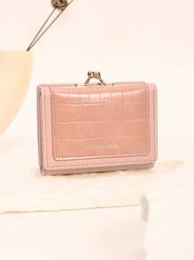 Small Wallet Credit Card Decor Small Wallet Trifold Letter Graphic For Women Wallet Mini Wallet Purse Wallet Wallet Wallet - Dusty Pink - View 1