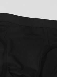 سروال رجالي مثلث قطني ناعم ومريح قابل للتنفس مطبوع بعبارة تعبيرية عن المؤخرة، مناسب للاستخدام اليومي - الأسود - مشاهدة 5