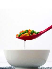 1/2/5 piezas Cucharones de cocina completos de silicona, utensilios de cocina de silicona, cucharas para sopa, cucharas para ensalada, resistentes al calor, juego de cucharas para cocinar y hornear, para cocinar, revolver, comer, coladores rojos grandes y pequeños, artículos escolares - Rojo - Ver 6