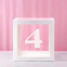 Cajas de globos blancos, con letras para Baby Shower, 1 caja con 1 letra o 1 juego de 4 cajas y letras B-A-B-Y, decoraciones de fiesta de baby shower para fiestas de cumpleaños, cajas de globos transparentes, bloques claros para fiestas de cumpleaños, duchas nupciales, revelación de género, decoraciones de cajas de globos