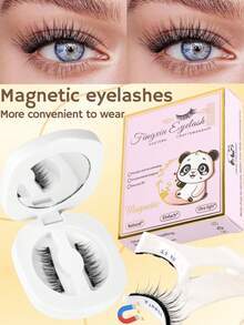 Fengxiu Eyelash 凤秀假睫毛1对装，磁性假睫毛器，ABS材质，轻巧易用，适合新手，附带假睫毛佩戴说明，可重复使用，无需胶水，磁性假睫毛器，易于佩戴/卸除，柔软睫毛，适合敏感眼部。 - 自然纖長款 - 查看 2