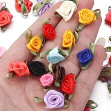 50pcs/Pack Polyester Leaf Rose Bud, Craft Decoration Small Flower, DIY Shoes, Hats, Bags, Clothes, Bridal Bouquet, Headpieces, Brooch Accessory - Multicolor - View 9