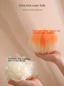 2pcs Bath Loofah Ball, Soft Scrubbing Shower Puff, 2-In-1 Bathing Sponge - Multicolor - View 4