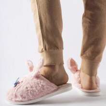 Gemre 女士毛绒蝴蝶结装饰家居拖鞋 - 粉色 - 查看 3