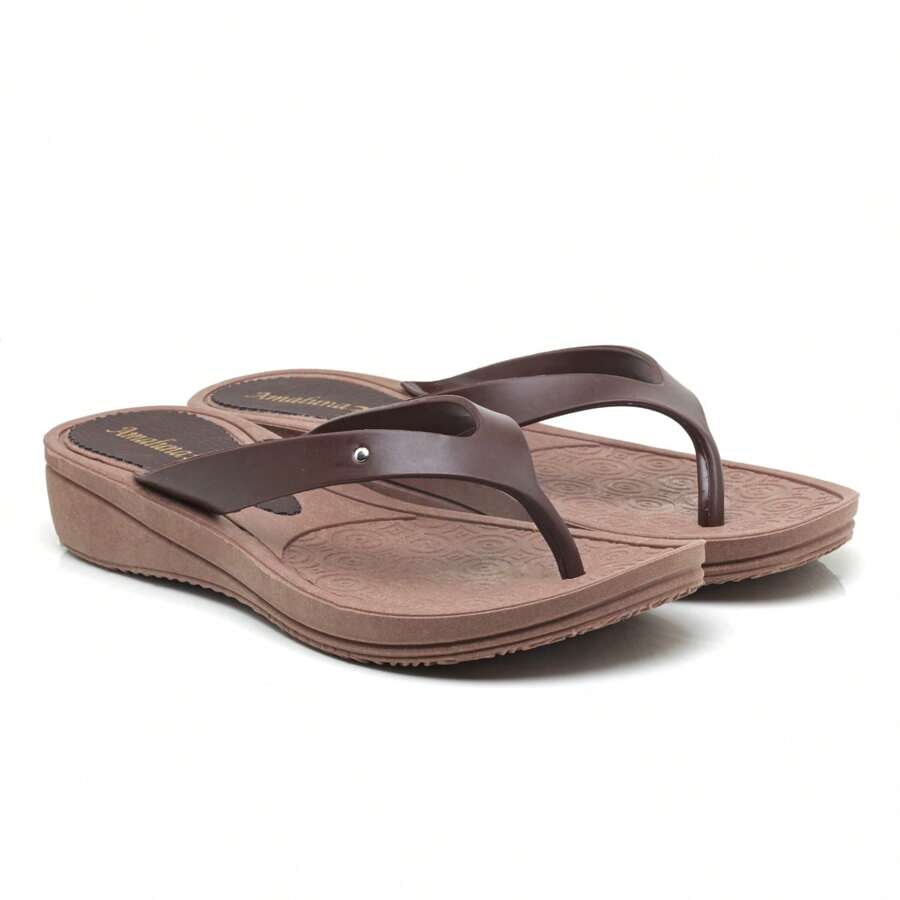 Women's Flip-Flop, Orthopedic Flat Clog, Extreme Comfort - 鏽棕色 - 查看 1
