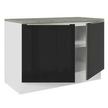 Gabinete Bajo Cocina Madesa Lux 120cm Con Encimera Bn 01 - Blanco y Negro - Ver 5