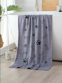 2pcs/1pc Soft Absorbent Pet Towel, 19.68in*39.37in, For Medium Sized Dogs, Quick Drying Toiletries, With Paw Print Design - Multicolor - View 14