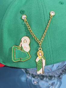 2pcs Golf Hat Clip, Simple Metal Cartoon Pin, Fun Decorative Needle Golf Hat Emblem,Baseball Cap Chain, Creative Saint Brooch,Gift For Friends (Gift Card) ﻿ - Multicolor - View 5
