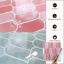 4/10/20 piezas Pegatinas de pared creativas 3D de mosaico de plumas - Resistentes al aceite y a la humedad, autoadhesivas, para azulejos de cocina y baño - Apropiadas para salpicaderos, renovación de paredes, decoración de paredes de baño y decoración de comedores