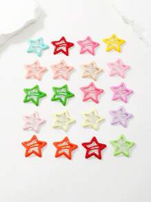 Multiple Color Combinations - 10/20/60/100pcs Colorful Oil Drop Shiny Star Hairpins, Adorable Versatile Summer Hair Clips Claw Clips Hair Slide Hair Barrettes - Multicolor - View 5