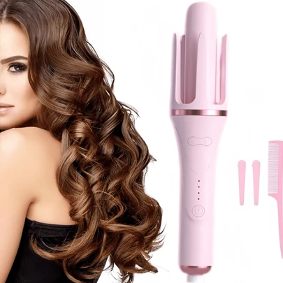 Rizador automático giratorio, temperatura ajustable, calentamiento rápido, rizador de 28 mm, peinado rápido y fácil, tecnología antifrizz, portátil y fácil de usar, rizador