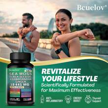 Sea Moss Black Seed Oil Ashwagandha Turmeric Bladderwrack Burdock 2000MG & Ginger Vitamin C Vitamin D3 With Elderberry Manuka - 120 Capsules - 1 chai - Xem 5