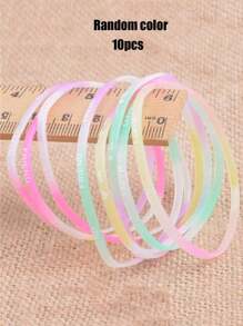 100pcs/50pcs/10pcs Assorted Fluorescent Silicone Bangle Bracelet, 3mm Glow Band For Couples, Suitable For Birthday, Party, Festival, Battery-Free, Silicone Material, Sports-Style Jewelry