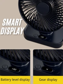 Ventilador pequeño con movimiento oscilante, ventilador de escritorio para dormitorio de estudiantes, con luz, sonido y carga USB, práctico mini ventilador eléctrico para el hogar
