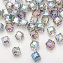 30 szt. 8 mm ukośnych kwadratowych szklanych koralików, otwór skośny, bransoletka DIY, naszyjnik, biżuteria, łańcuszek do telefonu, brelok, zawieszka do torby, materiały na akcesoria