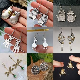 Unique Animal, Insect, Bird Themed Earrings - Bohemian Fashion Women's Cute Hypoallergenic Metal Earrings For Daily Wear | | Handmade Design, Vintage Jewelry Collection