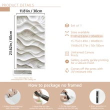 1pc Large Wall Art, Modern White Abstract Wave Canvas Poster - Modern Textured Wall Decor For Living Room, Bedroom, Corridor, Living Room Decor | Contemporary Design | Elegant Wall Piece, With Or Without Frame Gifts Birthday Graduation