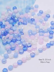 Mixed Color 30pcs 8mm/Bag Flat Round Faceted Glass Beads AB Color Disc-Shaped Glass Loose Beads For Jewelry Making DIY Bracelet Earring