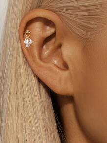 Piercing de cartilagem assimétrico em formato de estrela e bola de prata esterlina 925, joia para mulheres, uso diário, festa de casamento, noivado, aniversário, dia dos namorados