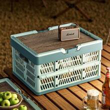 Travel Storage Organizer Travel Essentials Camping Storage Box A Folding Shopping Basket Picnic Basket Folding Storage Basket Outdoor Household Hand Basket Suitable For Outdoor Camping Necessities Portable Supermarket Shopping Basket Car Convenient Storage Basket(Multi-Specification Optional)