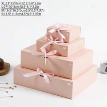 1pc Flip-Cover Kraft Paper Pastry Gift Box With Bowknot, Packaging Box Combo - Flip Bow Paper Box - View 12