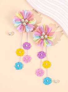 2 Stück Blumen Haarclips, weiße Haarspangen mit Blumenquasten, exquisite lässige Grosgrain Polyester Schleifenklammern, Haarspangen als Haaraccessoires für Mädchen