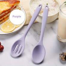 Set de 2 piezas, cuchara, cuchara para queso, cuchara de silicona para ensalada, cuchara ranurada de silicona, cuchara pequeña, cuchara sopera, cuchara de postre, cuchara pequeña para sopa, cuchara de arroz, cuchara redonda para sopa
