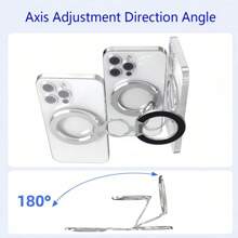 1 pezzo Supporto magnetico per telefono a doppia faccia, Anello di presa per telefono, Supporto da tavolo per telefono con rotazione a 360° e piegatura a 180°, Include 2 pezzi di adesivi magnetici - Multicolore - Visualizzare 6