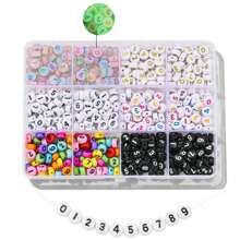 100/500Pcs 0-9 Acrylic Number Beads Round Beads For Bracelets Neckless Friendship Jewelry DIY Making 4x7mm, 6 Colors - Multicolor - View 1