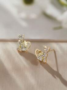 1 Pair Kids Cute Cat Stud Earrings For Girls Gifts For Daily Decoration For Party Jewelry Birthday Gift