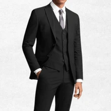 Modern Men's Tailoring – Slim Suit With Vest And Premium Fit - 黑色 - 查看 4