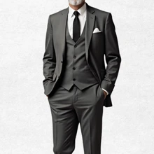 Modern Men's Tailoring – Slim Suit With Vest And Premium Fit - Xám - Xem 2