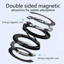 1 pezzo Supporto magnetico per telefono a doppia faccia, Anello di presa per telefono, Supporto da tavolo per telefono con rotazione a 360° e piegatura a 180°, Include 2 pezzi di adesivi magnetici - Multicolore - Visualizzare 7