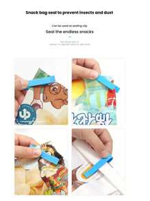 Pinzas para patatas fritas de acero inoxidable, pinzas para bolsas, pinzas para alimentos, pinzas de cocina herméticas de gran resistencia, pinzas para aperitivos, pinzas para bolsas de alimentos - Multicolor - Ver 4